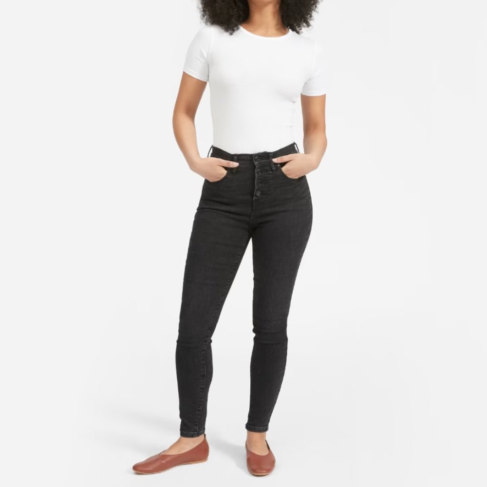EVERLANE The Authentic Stretch High-Rise Skinny Button Fly